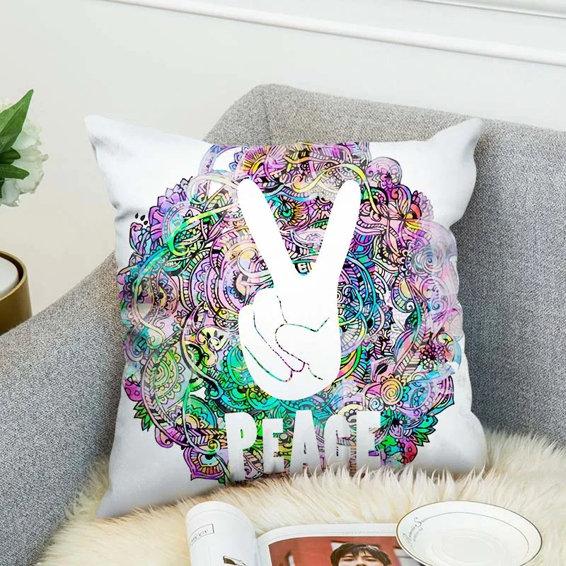 Двусторонняя наволочка Hippe Van Peace Sign с 3D Цифровым принтом декоративный чехол для
