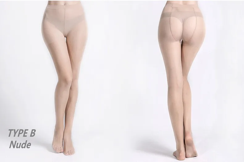 TypeB Nude 3 пары, женские прозрачные сексуальные сплошные колготки, колготки для женщин, прикладом, антифрикционный, невидимый - Цвет: TypeB Nude