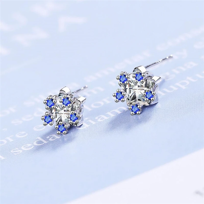 Женские серьги-гвоздики из серебра 925 пробы с эффектом памяти | Украшения и