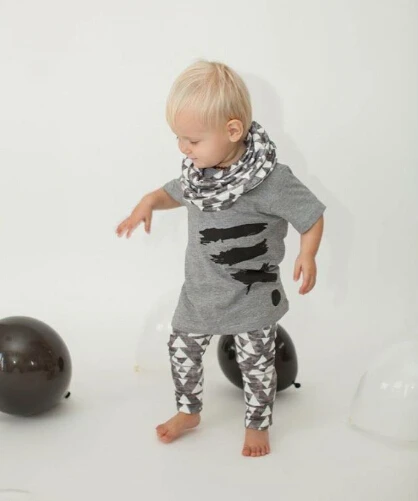 2020 модная одежда для маленьких мальчиков серая футболка с короткими рукавами +