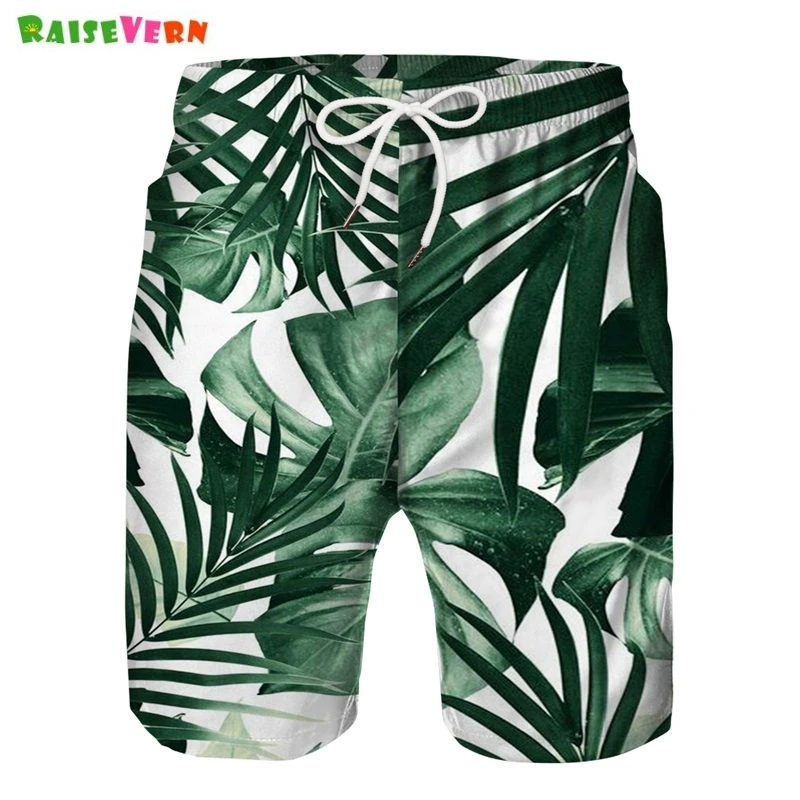 Зеленые детские пляжные шорты с цветочным принтом для больших мальчиков 7 9 11 13