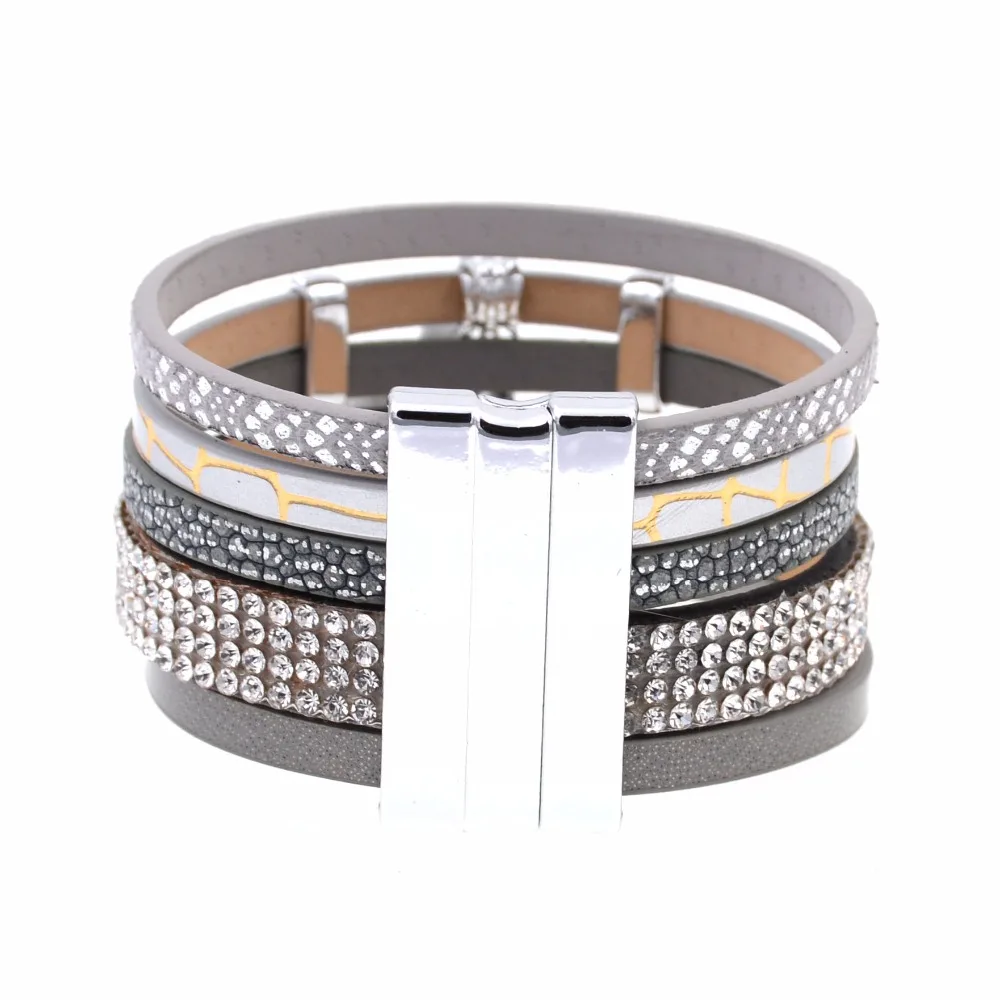 Женские кожаные браслеты WELLMORE вечерние в стиле бохо ювелирные изделия|bracelets