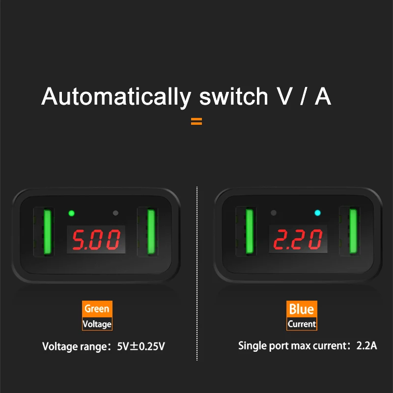 10 шт./лот USAMS Универсальный светодио дный светодиодный дисплей Dual USB телефон
