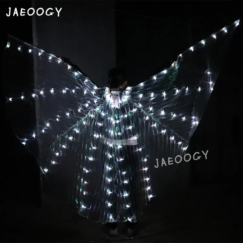 

LED Glowing Wings Fluorescent Butterfly Dance Ballet Dancing Props Belly Dance Sequins Wings Cloak Costumes