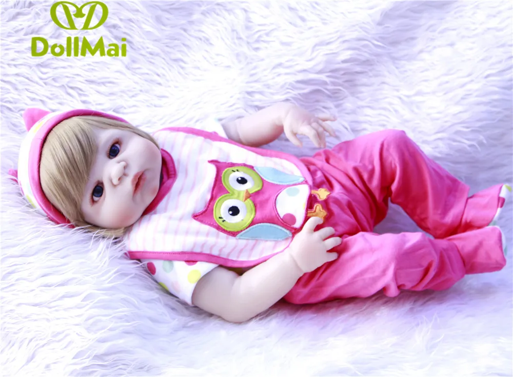 23 &quotзолотые волосы Bebes Reborn De Silicone 57 см модная Кукла Реалистичная кукла для