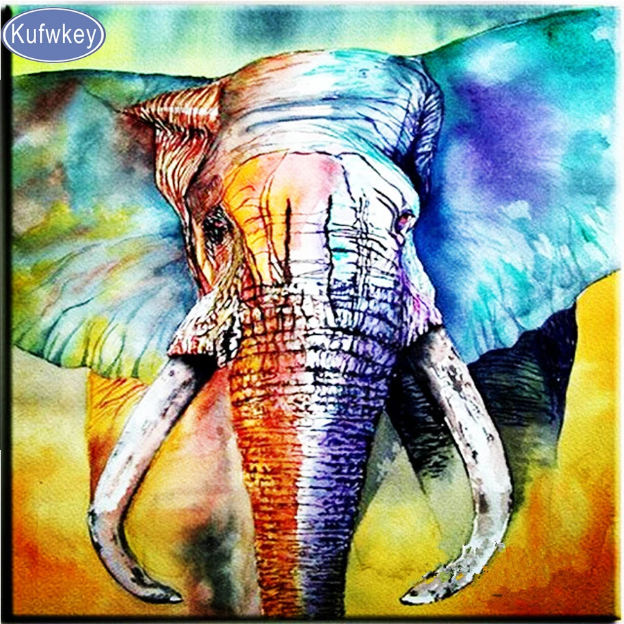 Животные. Цветной слон полная Алмазная вышивка 5d сделай сам алмазная живопись