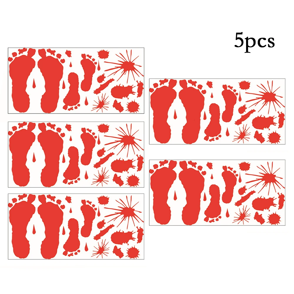 5 Простыни Детские кровавый отпечаток след Наклейки на стену окна от пола