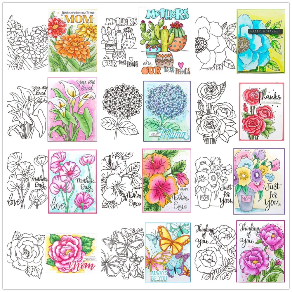 2019 новый цветок металла резки штампы и четкие для самодсамодельная открытка