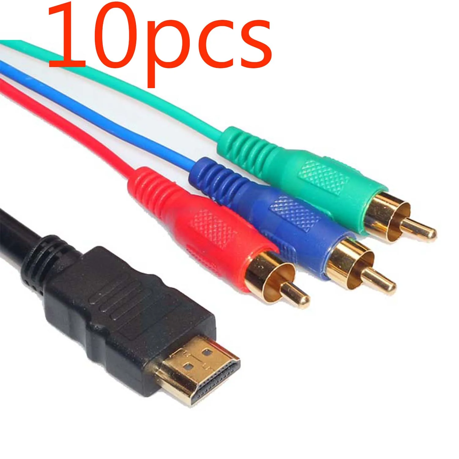 

10pcs HDTV HDMI to 3 RCA Adapter VIDEO TV MONITOR COMPOSITE Cable Gold Plated