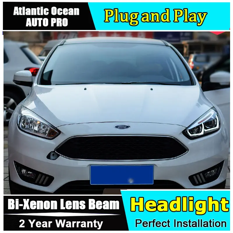 Автомобильный Стайлинг для Ford Focus фары U angel eyes 2015-2018 Биксеноновые двойные линзы HID