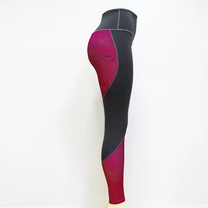 Fashion Women's Patchwork Pink Leggings Stripe Printing Jeggings Heart Fitness High Waist Women Trousers Leggings
