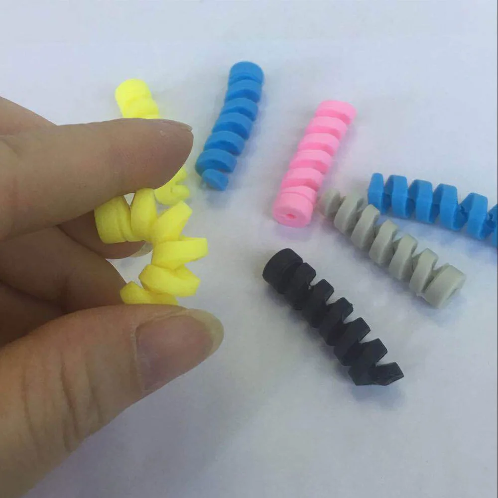 4 шт./лот гибкий протектор кабеля ТПУ Micro USB мыши для iphone все мобильные телефоны