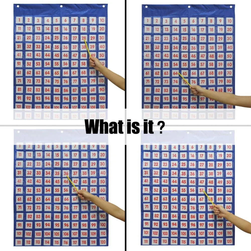 Godery Numbers Teaching Pocket Chart, Numbers 1-120 Board Chart in Classroom & Home, 130 Pieces Cards