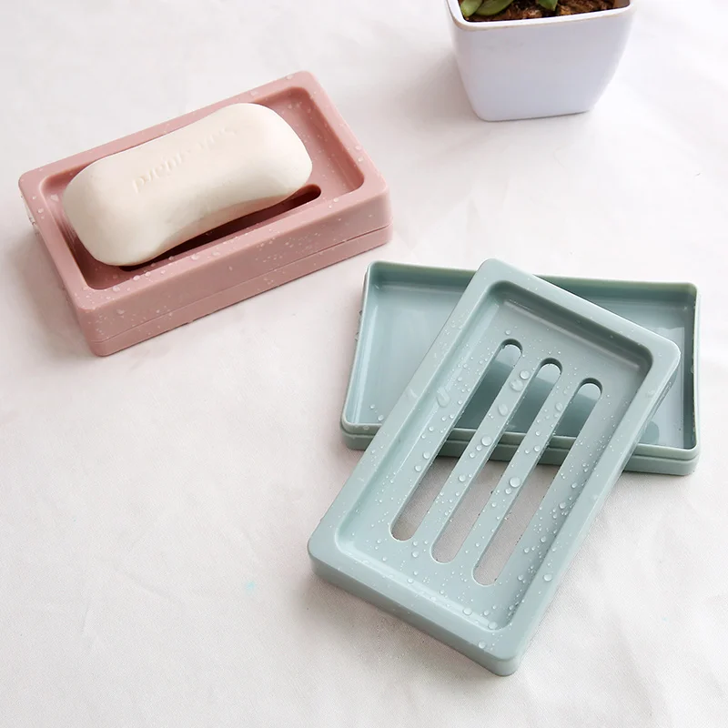 Розовый сливной дизайн портативная мыльница ванная комната мыть полосками мыло
