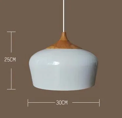 B small white Современный светодиодный подвесной светильник, черный, белый, металлический, алюминиевый, деревянный подвесной светильник, скандинавский абажур, подвесной светильник для бара, кафе, кухни - Цвет корпуса: B small white