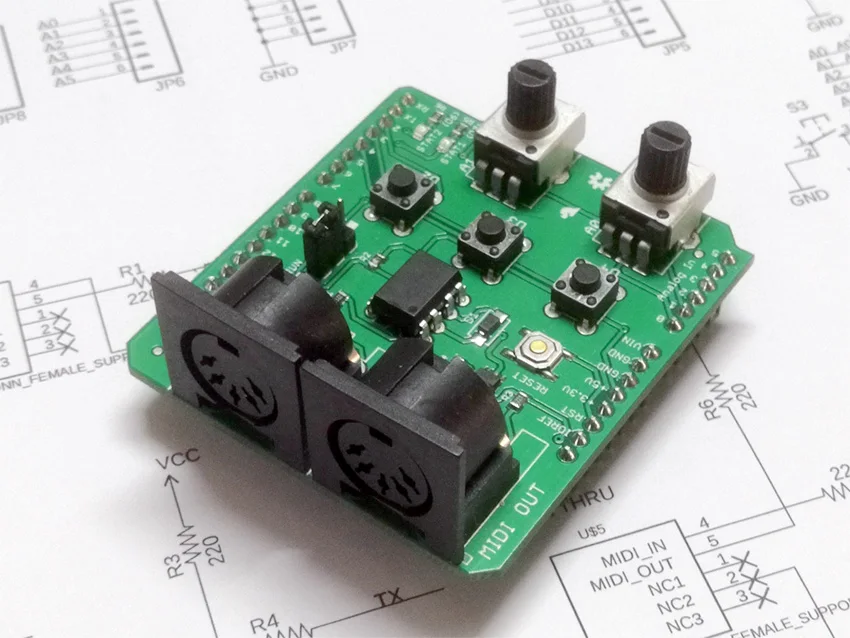 Плата коммутационная SparkFun миди щит модуль инструмент цифровой интерфейс адаптер