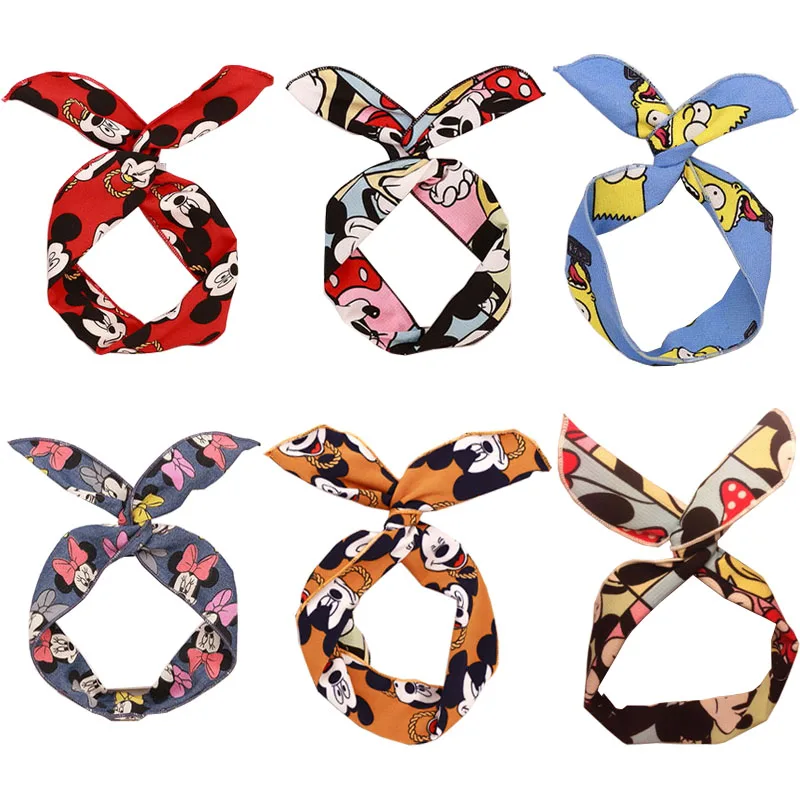 New Mickey Ears Headband Cartoon Minnie ears christmas Headband Bow Modeling Girl Hair Accessories Birthday Party Celebration