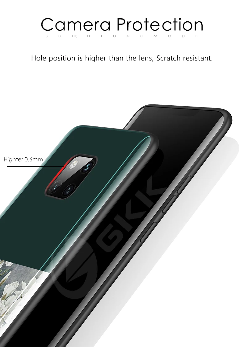 Чехол с GKK узором для huawei mate 20 30 pro, чехол из закаленного стекла с мягкими краями, TPU, силиконовый чехол для huawei mate 20 P30 pro, чехол