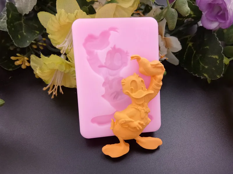 3D мультфильм Дональд Дак Силиконовые помадные формы для украшения
