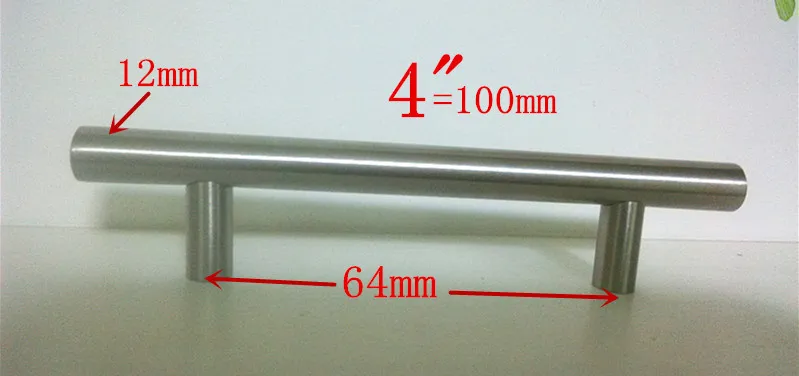 (Диаметр 12 мм Длина: 100 мм) 4 дюйма мебельная фурнитура ручка для кухонного шкафа
