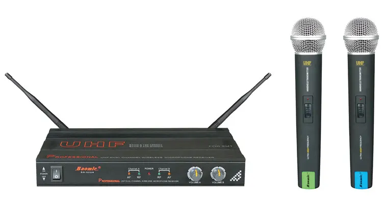 UHF Двухчастотная Беспроводная микрофонная система Профессиональный баомический