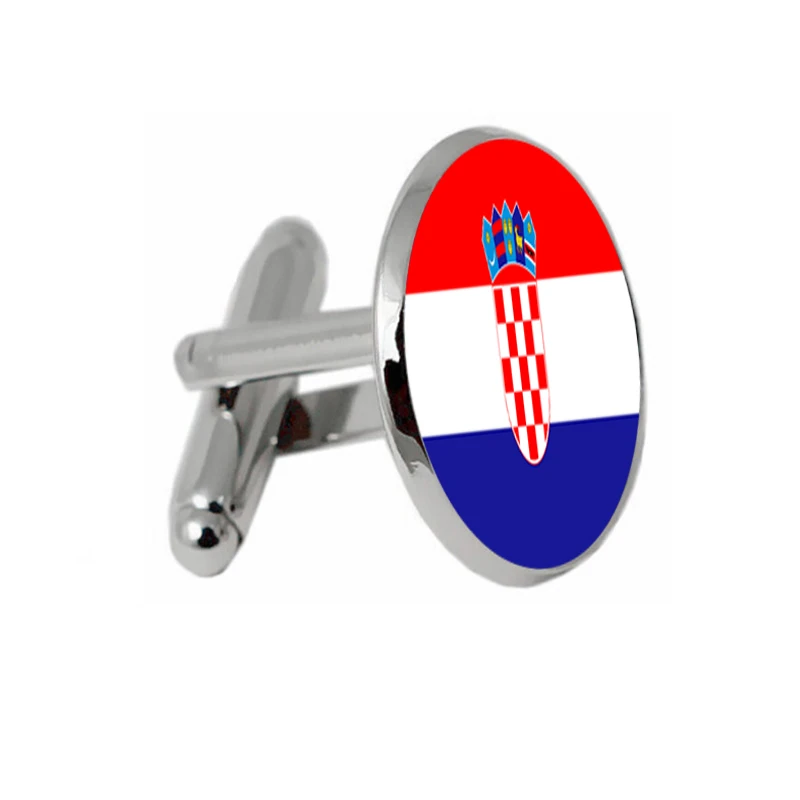 Горячая стеклянная купольная Свадебная запонка флаг хорватской Запонки