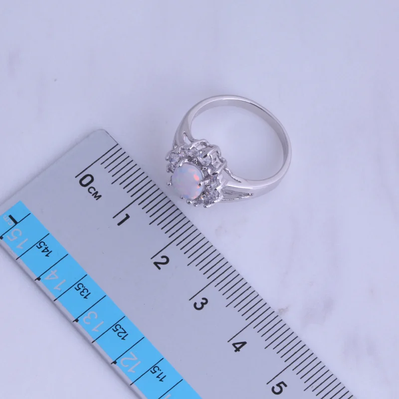 Женский комплект украшений с опалом и кубическим цирконием элегантная белая