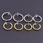 Модные металлические медные прозрачные весенние ушные крючки, круглые серьги золотого, серебряного цвета, без отверстия, 50 шт., 111315 мм