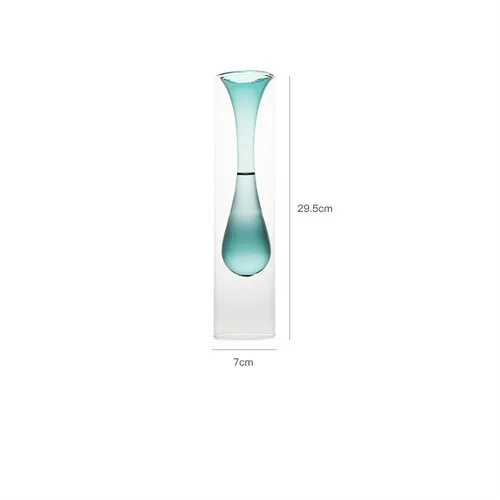 Creative Nordic color glass Flower vase Flower arrangement Hydroponics Transparent Crafts Household desktop Decoration ornament - Цвет: 29.5x7cm