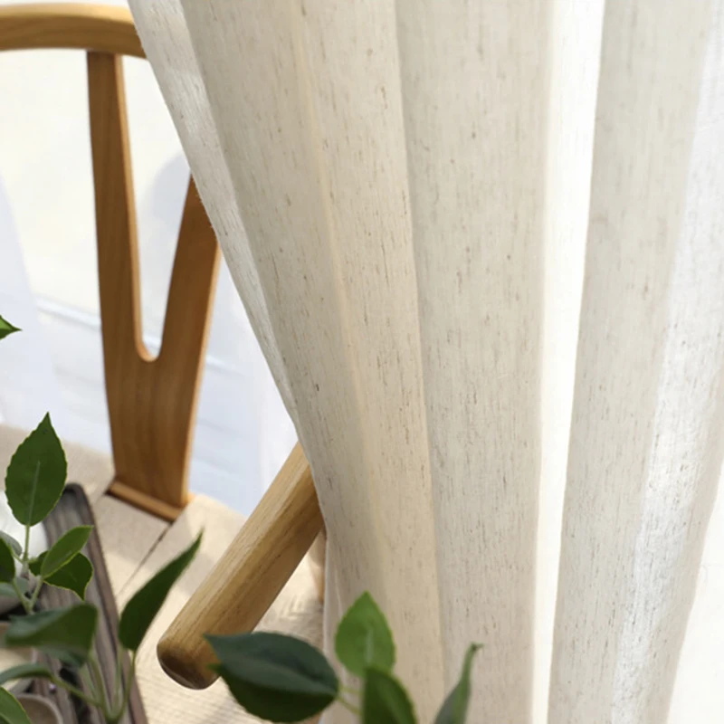 Хлопчатобумажная льняная пряжа для окна занавески белые однотонные простые