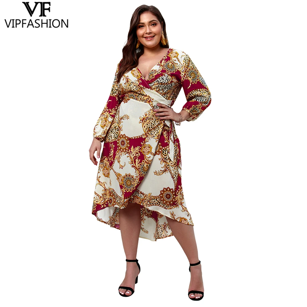 VIP Мода 2019 последние товары Модные свободные летние платья плюс размер v образным вырезом с длинным рукавом