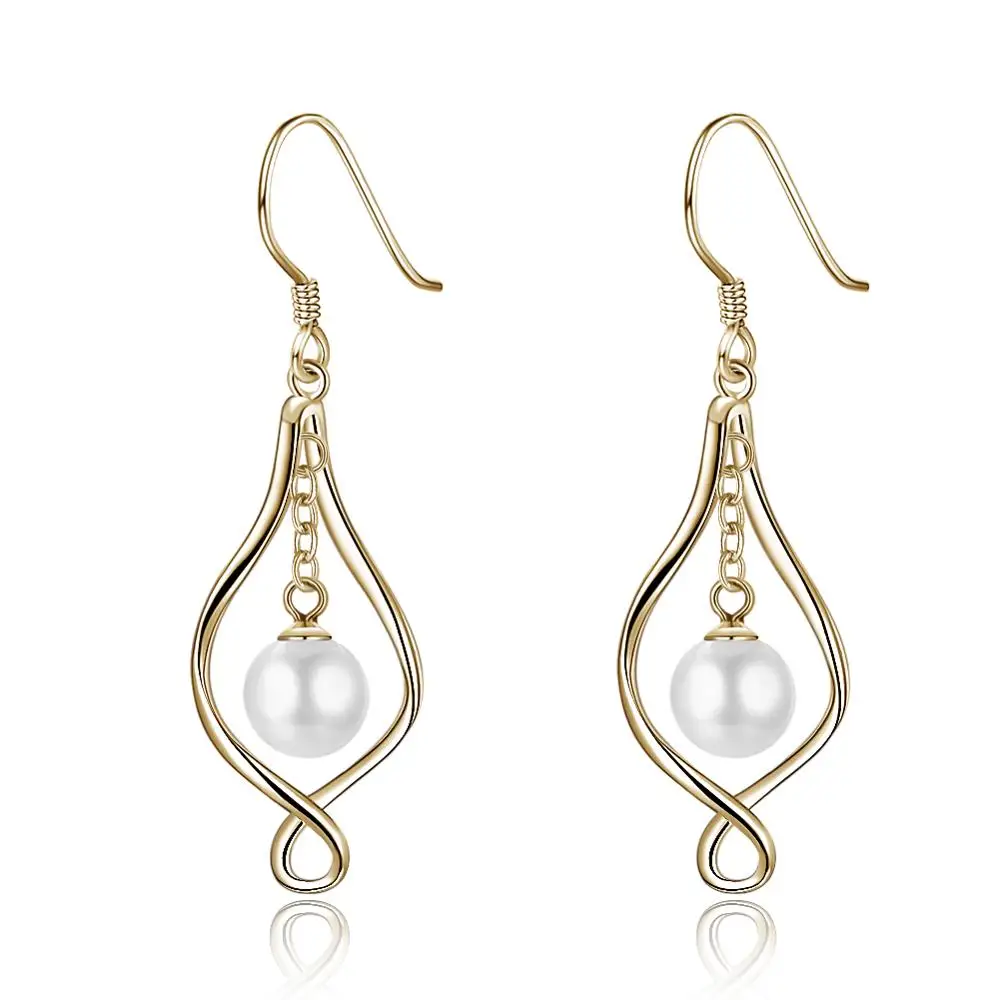 Массивные висячие серьги из стерлингового серебра 925 пробы с круглым жемчугом