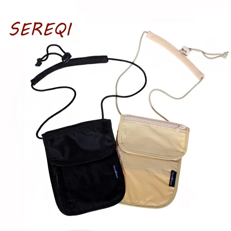 

Anti-Theft Hidden Passport Holder Security hanging on neck Theft Hidden Wallet Pouch Travel check storage bag security package