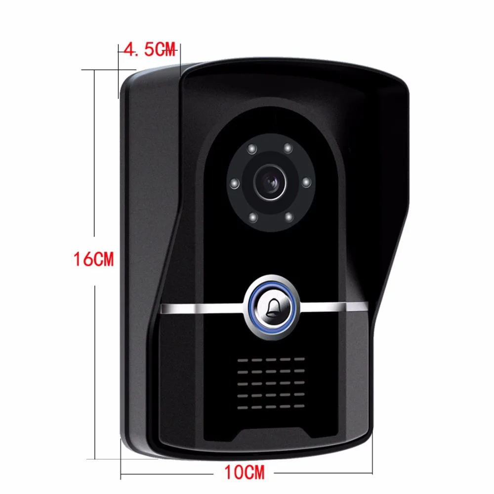 Домофон 7 дюймов 1V2 с защитой от дождя IP55 проводной видеодомофон | Безопасность и