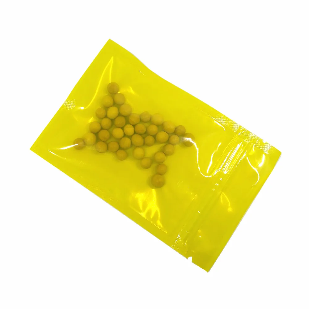 Yellow 1000 шт. 8x12 см Передняя прозрачная закрывающаяся сумка на молнии задняя цветная пластиковая молния сумки Семена бобов упаковка сумка для хранения закусок - Цвет: Yellow