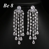 be8 brand aaa cubic zirconia elegent tassel dangle earrings fashion luxury 4 coulorful style for women party gifts choice e 207