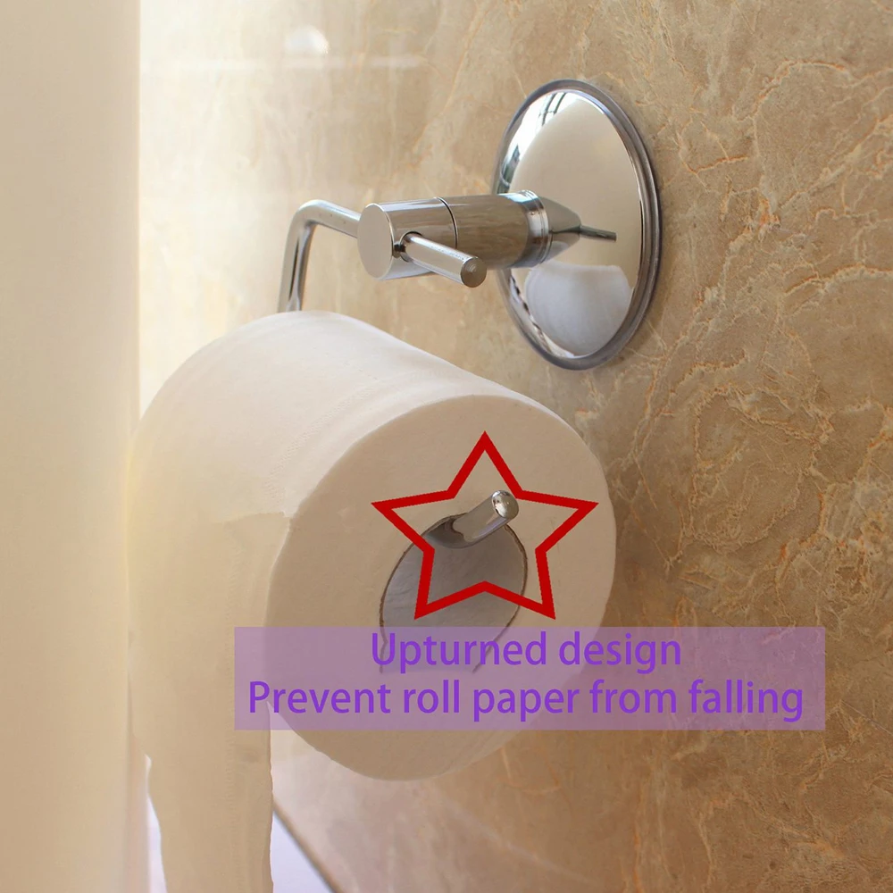 Wall Mounted Toilet Roll Holder Paper Rack Tissue Silver Stainless Steel Suction Cup For Bathroom Kitchen 1PCs | Дом и сад