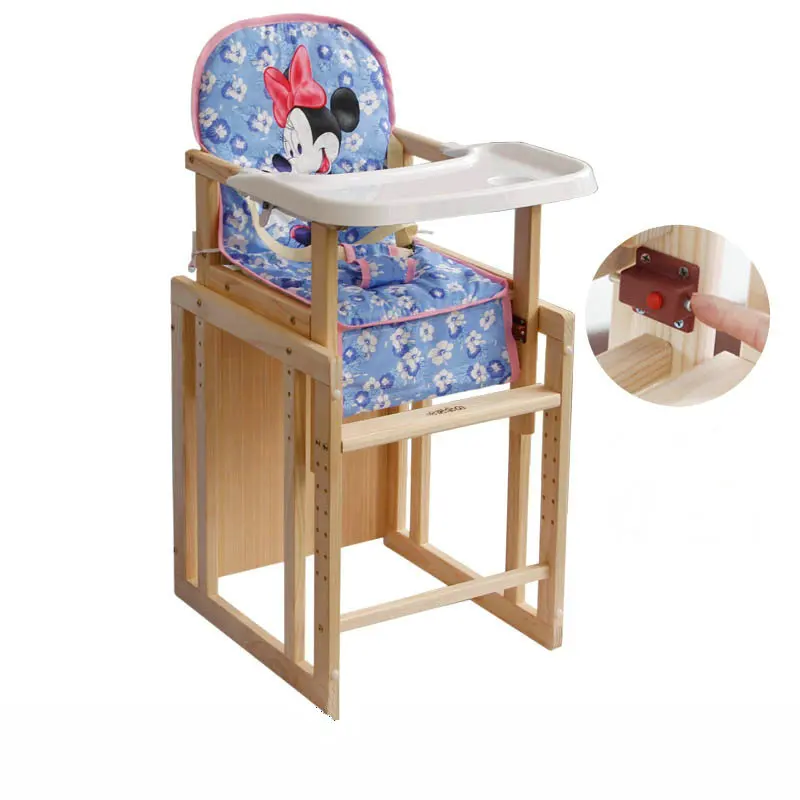 

2 в 1 Многофункциональное деревянное детское кресло для кормления, детское кресло с регулируемой высотой 5 классов, детский обеденный стол и...