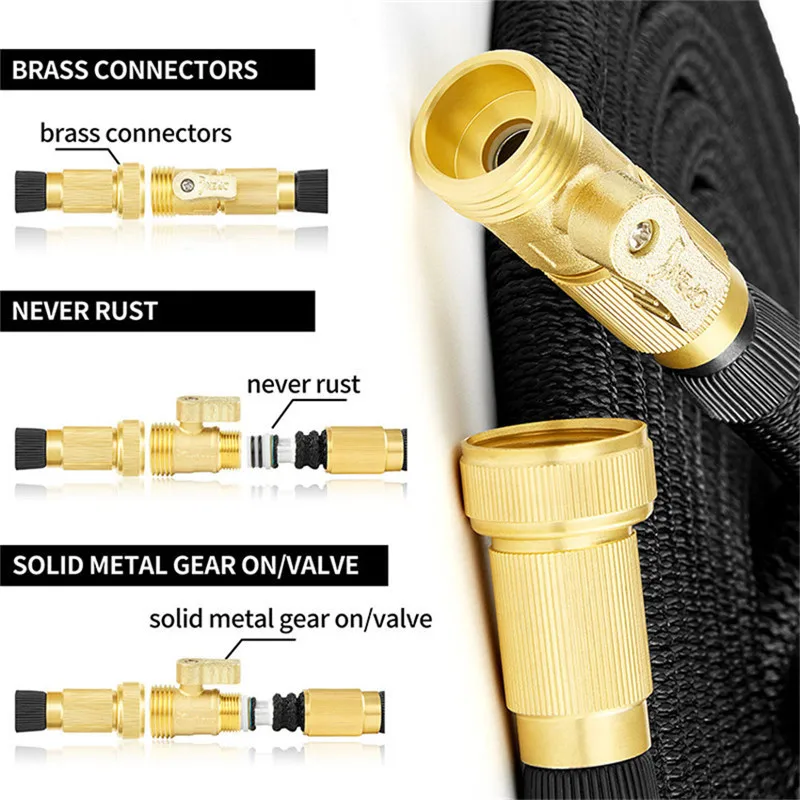 Шланг высокого давления Телескопический волшебный садовый шланг 3/4 медный