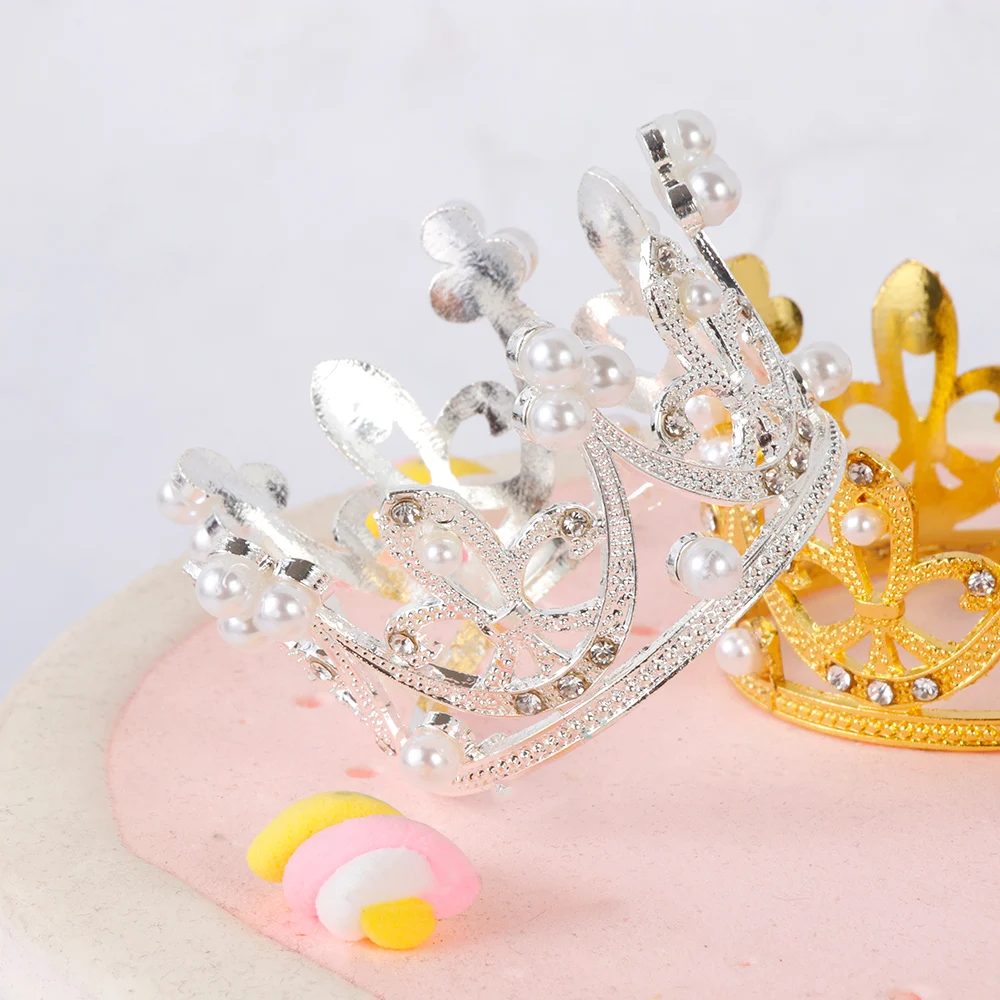 1 шт. блестящая мини корона металлическая жемчужная насадка для торта Свадебный