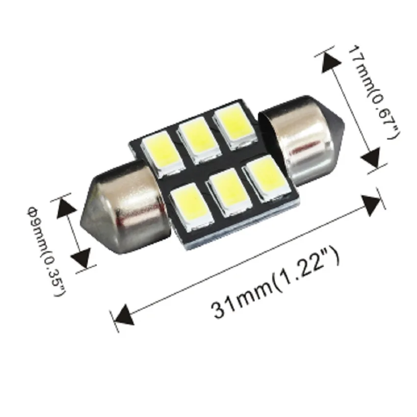 Jiachi 10 X распродажа гирлянда 31 мм C5W 5730 6 светодиодных SMD Интерьер Чтение свет белый