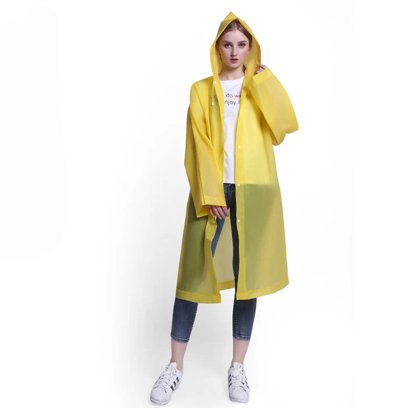 yellow Модный утолщенный дождевик EVA для женщин, для улицы, портативный, водонепроницаемый, дождевик для женщин, дождевик, пончо для путешествий, кемпинга, пеших прогулок - Цвет: yellow