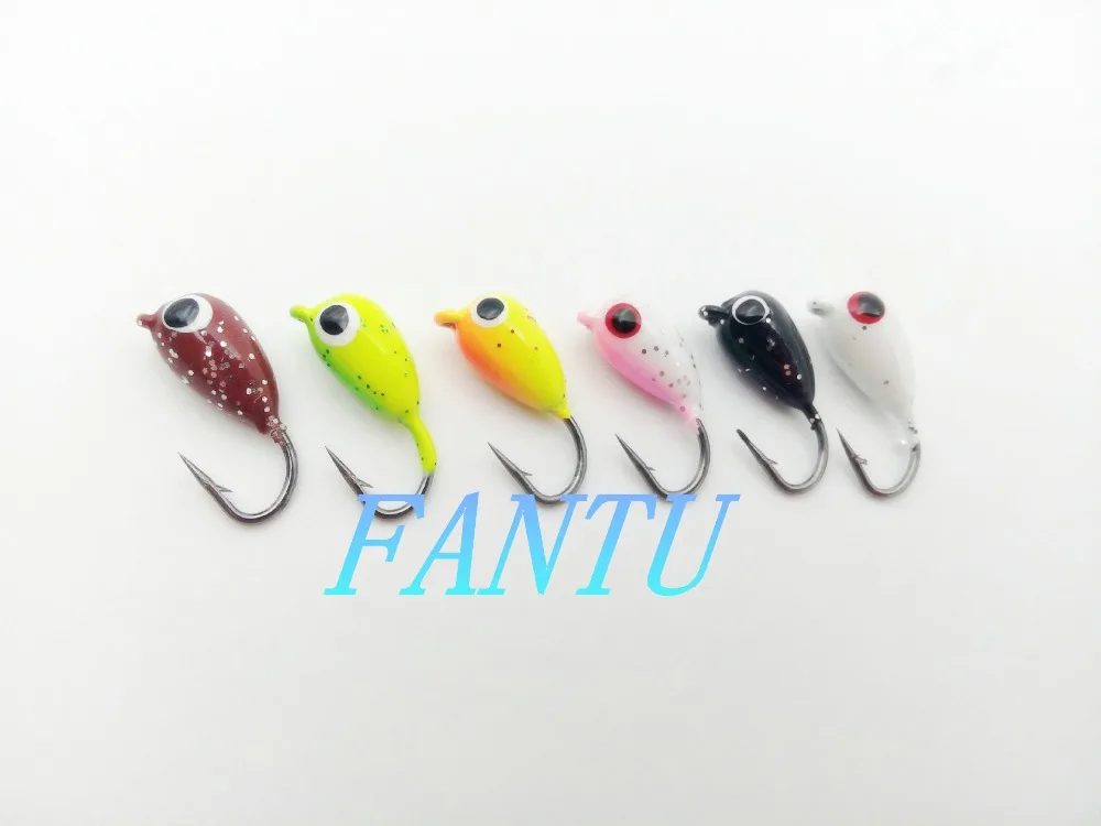 Рыболовный крючок FANTU для зимней подледной рыбалки с люверсами 6 шт./лот свинцовая