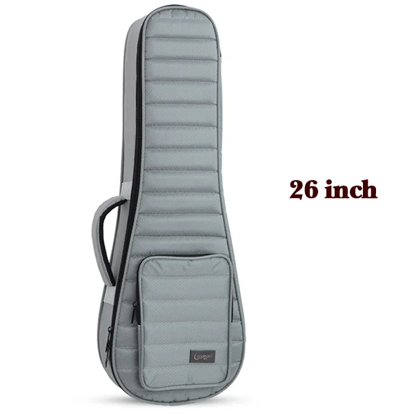 gray 24 inch Укулеле сумка очень толстая коробка рюкзак вертикальный край дизайн модные простые музыкальные рюкзаки 21 23 26 дюймов несколько размеров и цветов - Цвет: gray 24 inch