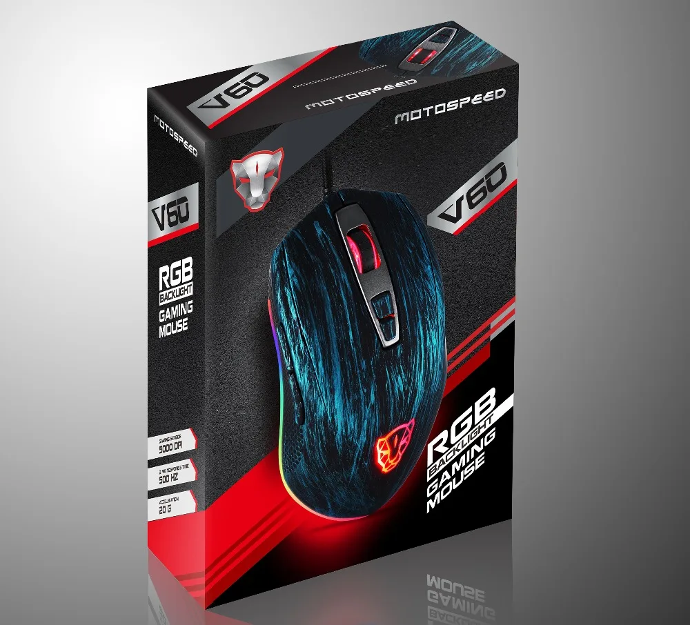 Motospeed V60 Проводная игровая мышь USB 7 кнопок 5000 dpi светодиодный оптический USB компьютерная мышь геймерские мыши игровая мышь Бесшумная Mause для ПК