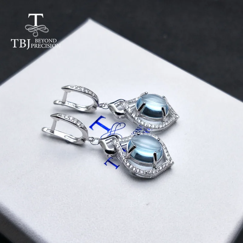 Женские серьги в стиле петалинга TBJ овальные из чистого серебра 925 пробы с небесно