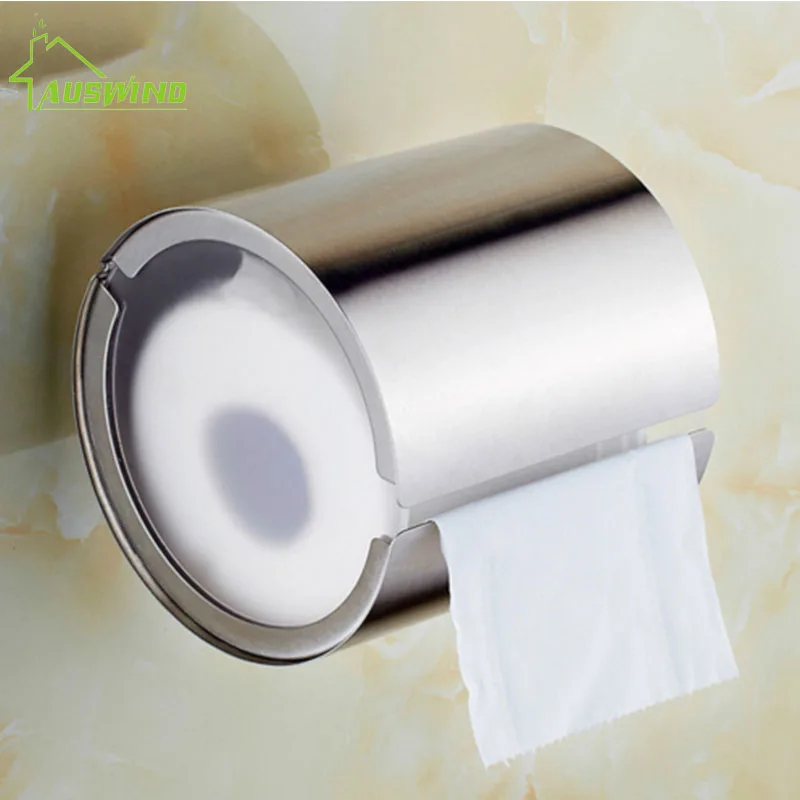 

304 Stainless Steel Bathroom Towel Rack Cylinder Creative Roll Toilet Paper Holder Box