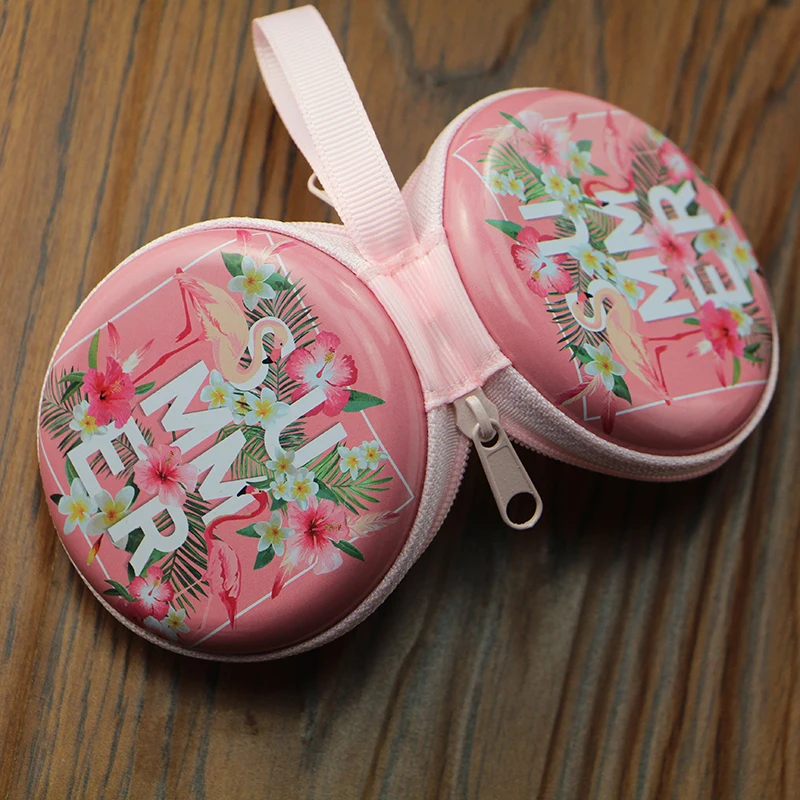 12 шт./лот круглая жестяная железная коробка с фламинго птицей/мини-сумка