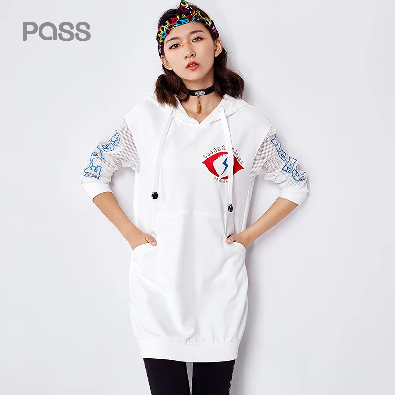 Пройти летние женские платье Модные прозрачные с длинным рукавом капюшоном