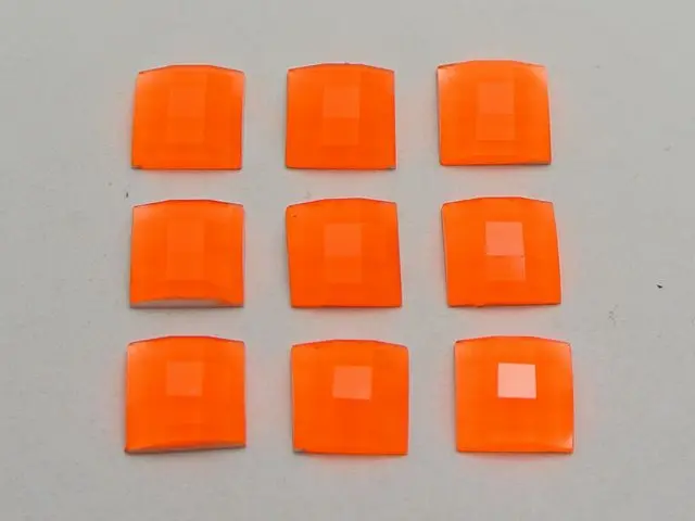 100 Смешанные неоновые цветные акриловые квадратные Стразы драгоценные камни 10x10